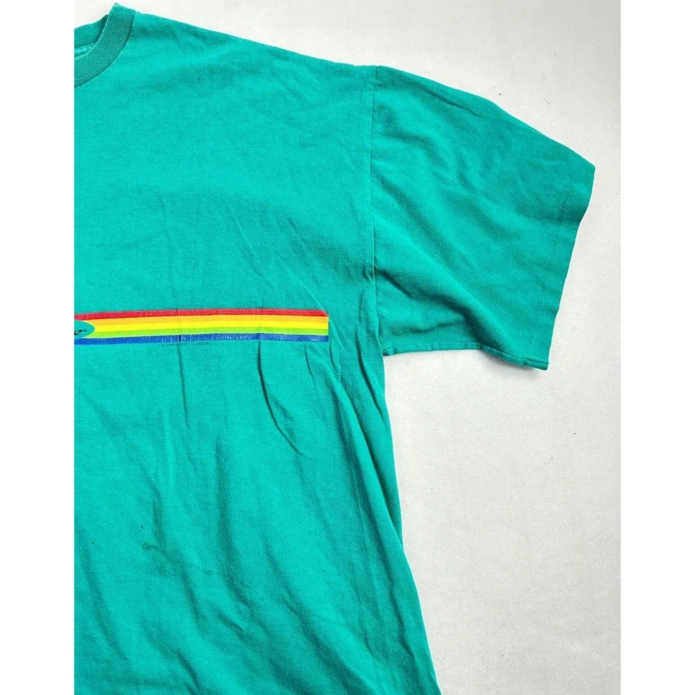 Vintage Surfing Shirt Mens XL Body Glove Rainbow Stripe 80s Tee Graphic USA - Picture 2 of 11